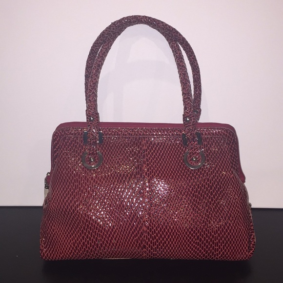 La Gioe di Toscana Red Snakeskin Handbag NWT $450 - Picture 1 of 7